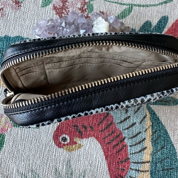 Cole Haan Python Snakeskin Print Genuine Leather Wristlet - Picture 5 of 5